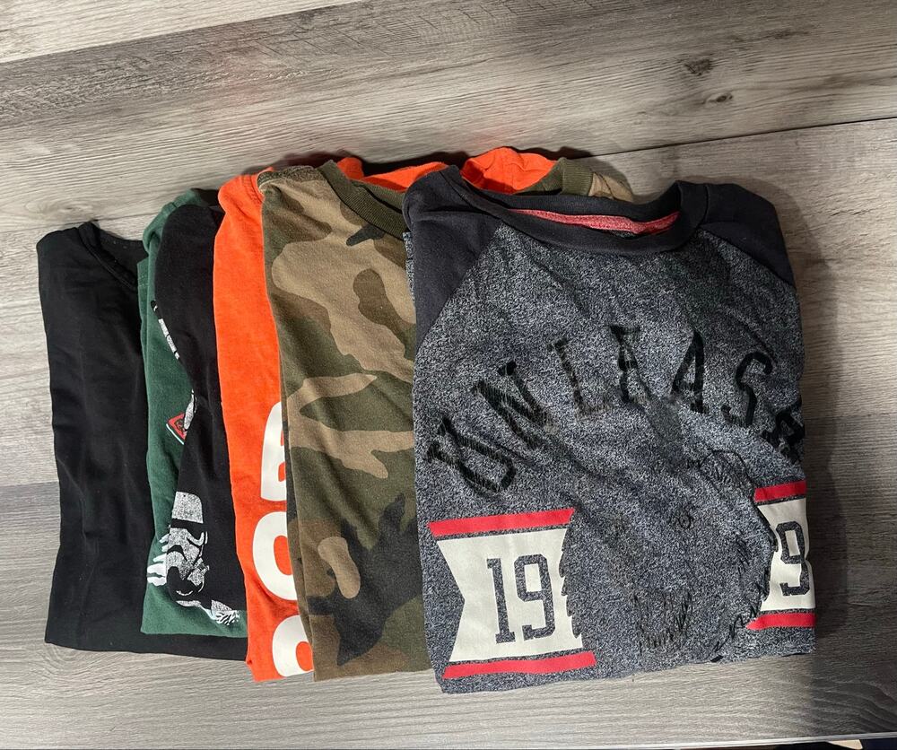 Boys Graphic T Shirt Lot 6 Star Wars Yeti Camo Halloween Size 10 12 Husky